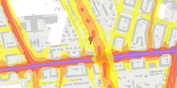 Trafikstøjkort på Gustav Johannsens Vej 8, 2000 Frederiksberg