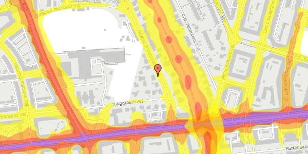 Trafikstøjkort på Gustav Johannsens Vej 9, 1. , 2000 Frederiksberg