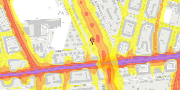 Trafikstøjkort på Gustav Johannsens Vej 10, 2. , 2000 Frederiksberg