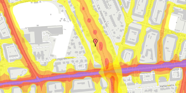 Trafikstøjkort på Gustav Johannsens Vej 12, 2000 Frederiksberg