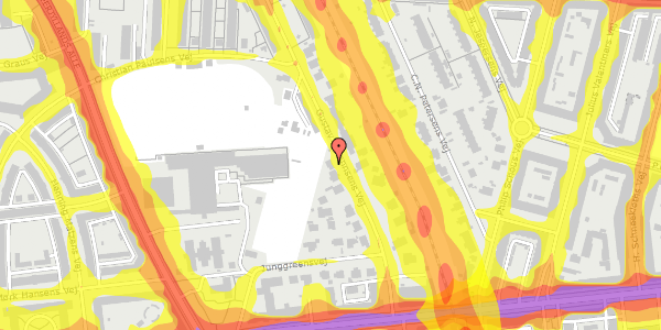 Trafikstøjkort på Gustav Johannsens Vej 19, 2000 Frederiksberg