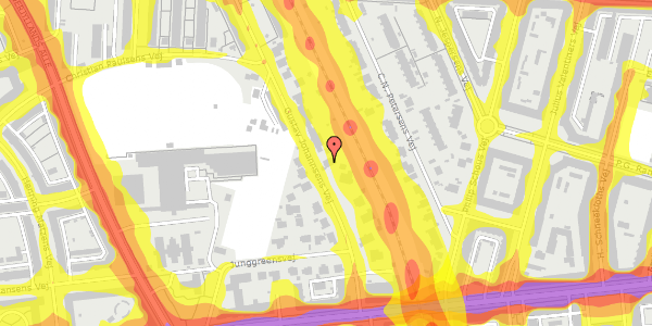 Trafikstøjkort på Gustav Johannsens Vej 24, 2000 Frederiksberg