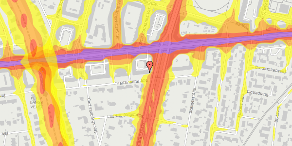 Trafikstøjkort på Hattensens Alle 6, st. th, 2000 Frederiksberg