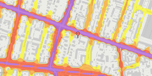 Trafikstøjkort på Hauchsvej 20, 5. 2, 1825 Frederiksberg C