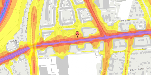 Trafikstøjkort på Henning Matzens Vej 1, st. th, 2000 Frederiksberg