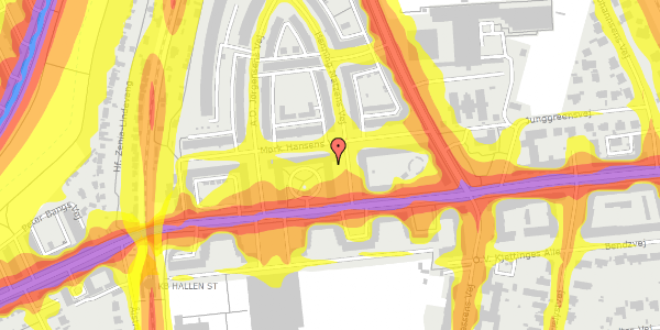 Trafikstøjkort på Henning Matzens Vej 5B, 2. th, 2000 Frederiksberg