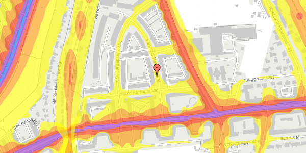 Trafikstøjkort på Henning Matzens Vej 9, 1. th, 2000 Frederiksberg