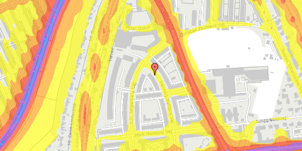 Trafikstøjkort på Henning Matzens Vej 25, st. tv, 2000 Frederiksberg