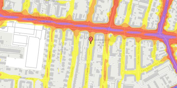 Trafikstøjkort på Henrik Ibsens Vej 6, 1. tv, 1813 Frederiksberg C