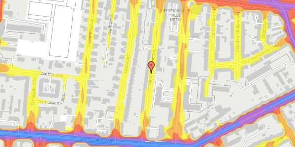 Trafikstøjkort på Henrik Ibsens Vej 22, 3. tv, 1813 Frederiksberg C