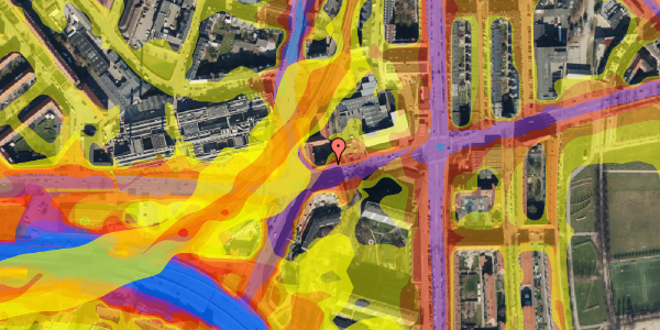 Trafikstøjkort på Hillerødgade 38, 3. th, 2200 København N