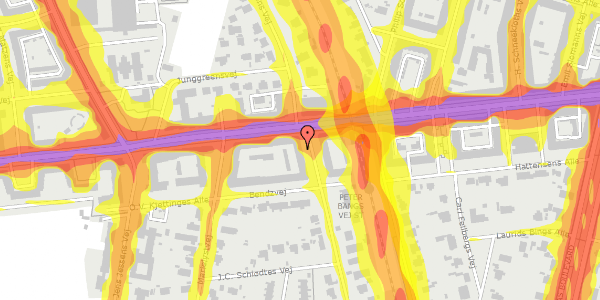 Trafikstøjkort på Hoffmeyersvej 2, 2. th, 2000 Frederiksberg