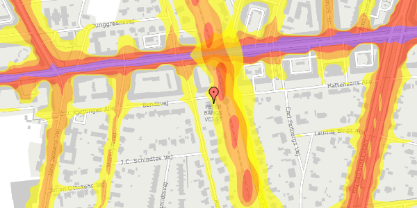 Trafikstøjkort på Hoffmeyersvej 9, 2000 Frederiksberg