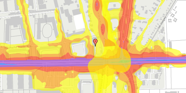 Trafikstøjkort på Hoffmeyersvej 65, 3. th, 2000 Frederiksberg