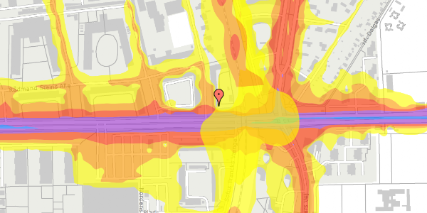 Trafikstøjkort på Hoffmeyersvej 69, 1. th, 2000 Frederiksberg