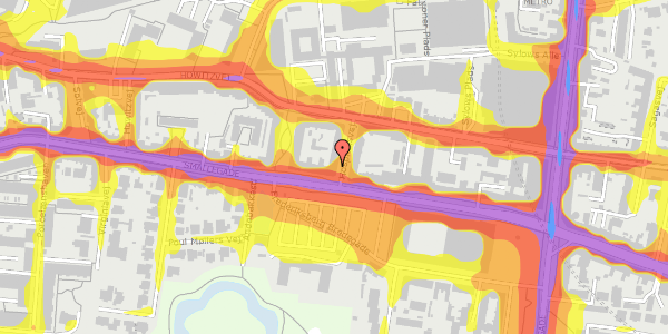 Trafikstøjkort på Hospitalsvej 1, st. , 2000 Frederiksberg