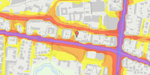 Trafikstøjkort på Hospitalsvej 4, kl. th, 2000 Frederiksberg