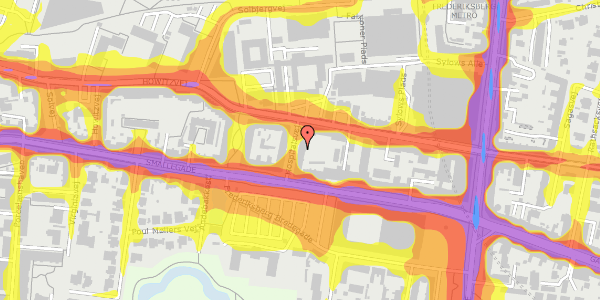 Trafikstøjkort på Hospitalsvej 6, st. th, 2000 Frederiksberg