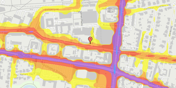 Trafikstøjkort på Howitzvej 12, kl. , 2000 Frederiksberg