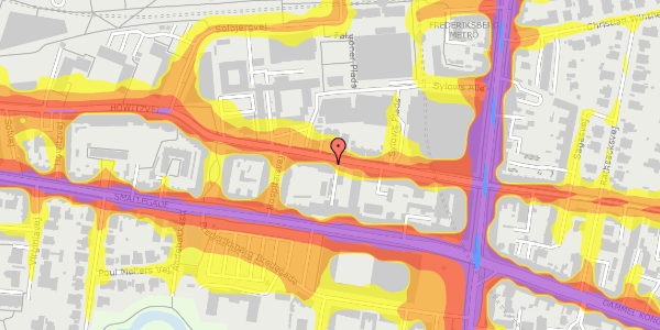 Trafikstøjkort på Howitzvej 19, 1. th, 2000 Frederiksberg