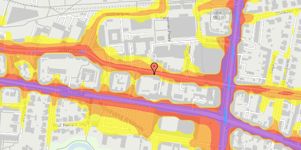 Trafikstøjkort på Howitzvej 23, 1. th, 2000 Frederiksberg