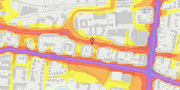 Trafikstøjkort på Howitzvej 29, st. th, 2000 Frederiksberg