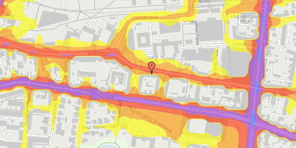 Trafikstøjkort på Howitzvej 31, kl. , 2000 Frederiksberg