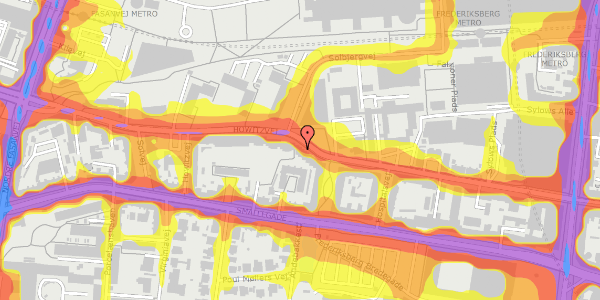 Trafikstøjkort på Howitzvej 41, st. , 2000 Frederiksberg