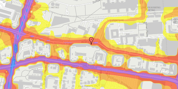 Trafikstøjkort på Howitzvej 47, kl. , 2000 Frederiksberg