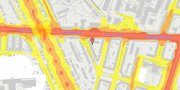 Trafikstøjkort på N. Jespersens Vej 8, st. tv, 2000 Frederiksberg