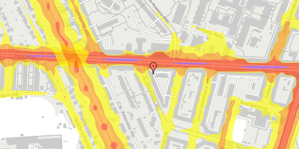 Trafikstøjkort på N. Jespersens Vej 10, st. tv, 2000 Frederiksberg