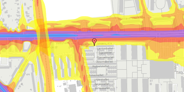 Trafikstøjkort på Johannes V. Jensens Alle 8, 2000 Frederiksberg