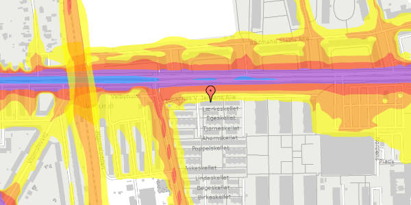 Trafikstøjkort på Johannes V. Jensens Alle 14, 2000 Frederiksberg