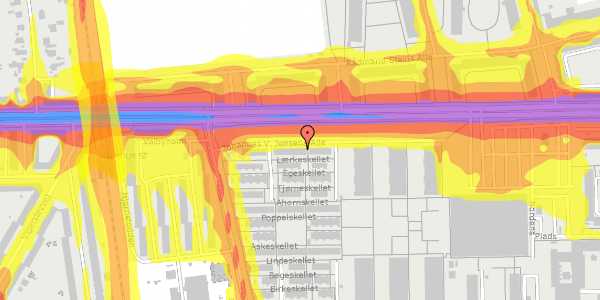 Trafikstøjkort på Johannes V. Jensens Alle 22, 2000 Frederiksberg