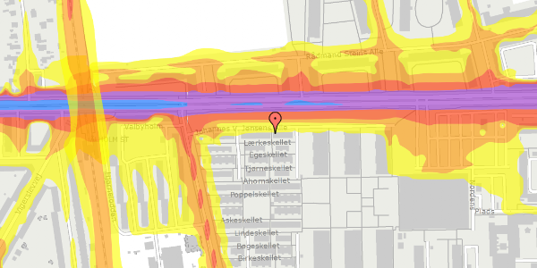 Trafikstøjkort på Johannes V. Jensens Alle 24, 2000 Frederiksberg