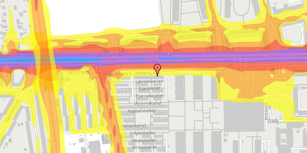 Trafikstøjkort på Johannes V. Jensens Alle 26, 2. 1, 2000 Frederiksberg