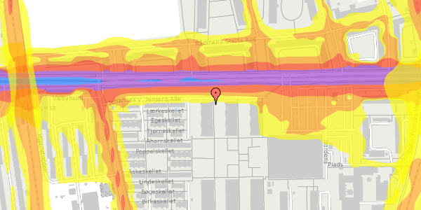 Trafikstøjkort på Johannes V. Jensens Alle 42, 1. th, 2000 Frederiksberg