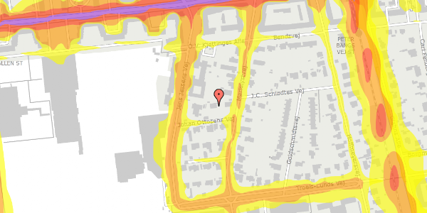 Trafikstøjkort på Johan Ottosens Vej 4, 2000 Frederiksberg