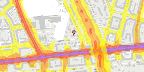 Trafikstøjkort på Junggreensvej 4, 2000 Frederiksberg