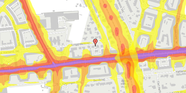 Trafikstøjkort på Junggreensvej 5, 2000 Frederiksberg