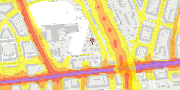 Trafikstøjkort på Junggreensvej 6, 2000 Frederiksberg