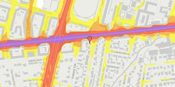 Trafikstøjkort på Jyllandsvej 4A, 1. , 2000 Frederiksberg