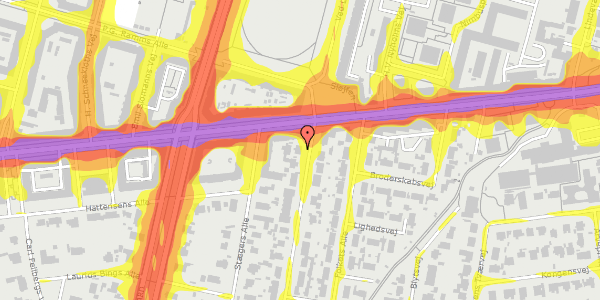 Trafikstøjkort på Jyllandsvej 4B, st. tv, 2000 Frederiksberg