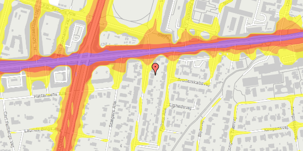 Trafikstøjkort på Jyllandsvej 5, 2. tv, 2000 Frederiksberg