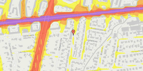 Trafikstøjkort på Jyllandsvej 12A, st. th, 2000 Frederiksberg