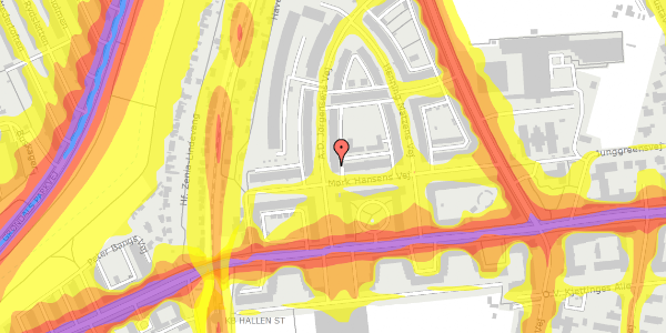 Trafikstøjkort på A.D. Jørgensens Vej 8, 2. , 2000 Frederiksberg