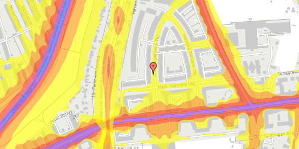 Trafikstøjkort på A.D. Jørgensens Vej 9, st. th, 2000 Frederiksberg