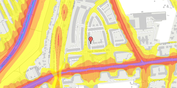 Trafikstøjkort på A.D. Jørgensens Vej 10, 1. tv, 2000 Frederiksberg