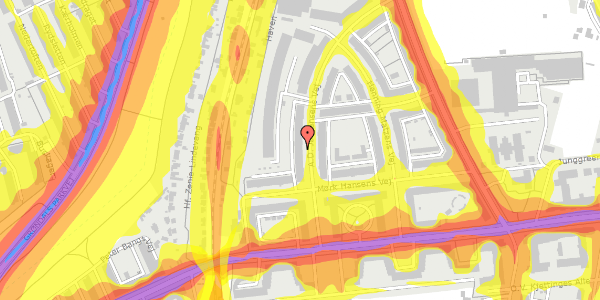 Trafikstøjkort på A.D. Jørgensens Vej 11, 2. , 2000 Frederiksberg