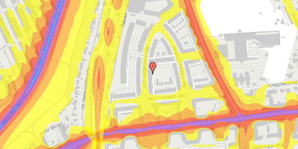 Trafikstøjkort på A.D. Jørgensens Vej 14, 2. , 2000 Frederiksberg